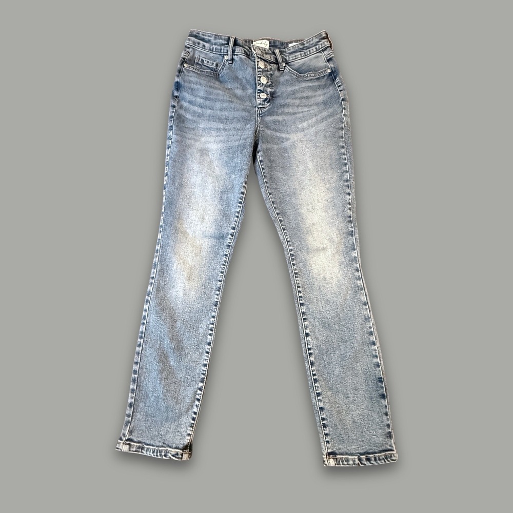 Wonderly High-Rise Skinny Ankle Jeans Women's 8R Light Wash Button Fly